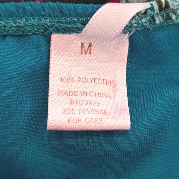 Y2K Rue21 Floral Slip Dress Teal Sheer Mini Spaghetti Strap 90s 2000s - Picture 9 of 10